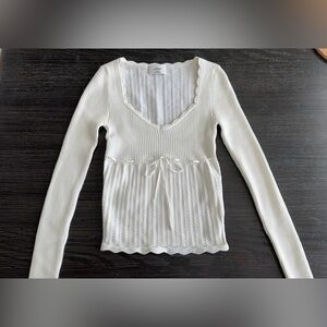 brandnew Aritzia Wilfred knit white blouse 105332